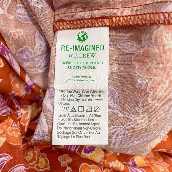 J. Crew Sleeveless Ruffle Floral Maxi Dress Orange Large - Picture 11 of 12